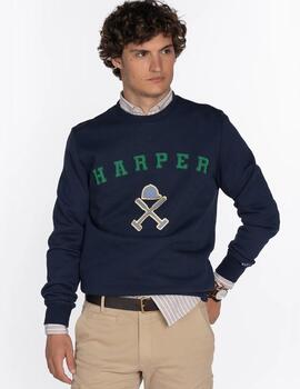 HARPER SUDADERA RETRO MARINO