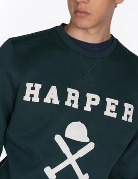 HARPER SUDADERA NEW ENGLAND VERDE BOTELLA