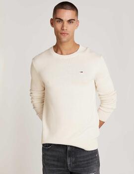 TOMMY JERSEY BEIGE SLIM ESSNTLS