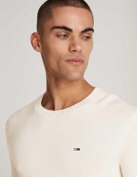 TOMMY JERSEY BEIGE SLIM ESSNTLS