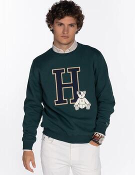 HARPER SUDADERA HARVARD VERDE BOTELLA