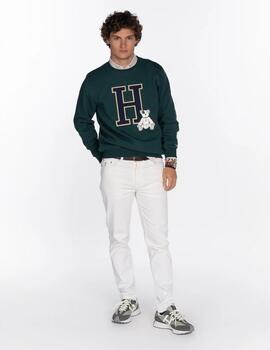 HARPER SUDADERA HARVARD VERDE BOTELLA