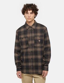 DICKIES SOBRECAMISA MARRON CUADROS EVANSVILLE