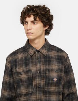 DICKIES SOBRECAMISA MARRON CUADROS EVANSVILLE