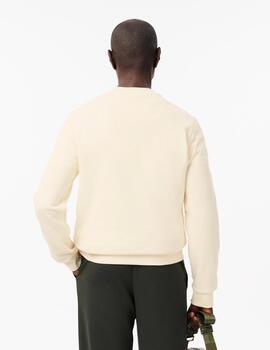 LACOSTE SUDADERA BEIGE LOGO