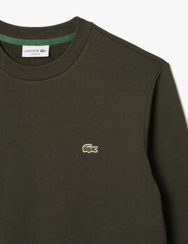 LACOSTE SUDADERA VERDE OSCURO LOGO