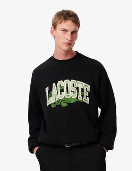 LACOSTE SUDADERA NEGRA LETRAS