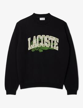 LACOSTE SUDADERA NEGRA LETRAS