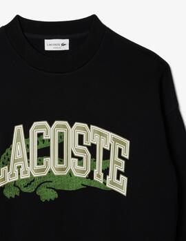 LACOSTE SUDADERA NEGRA LETRAS