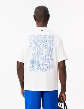 LACOSTE CAMISETA OVERSIZE SERIGRAFIADA BLANCA