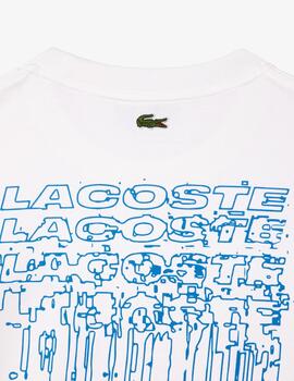 LACOSTE CAMISETA OVERSIZE SERIGRAFIADA BLANCA