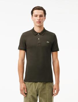 LACOSTE POLO VERDE OSCURO SLIM FIT