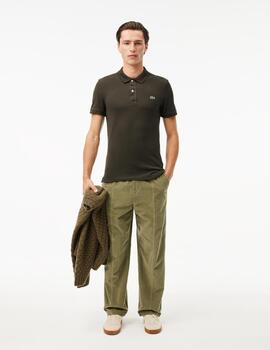 LACOSTE POLO VERDE OSCURO SLIM FIT