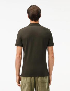 LACOSTE POLO VERDE OSCURO SLIM FIT