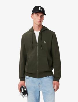 LACOSTE HOODIE CREMALLERA VERDE OSCURO