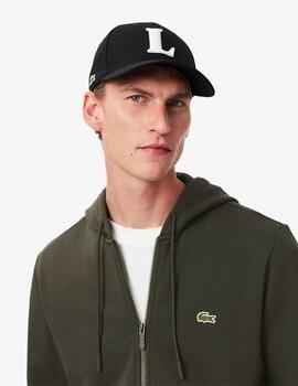 LACOSTE HOODIE CREMALLERA VERDE OSCURO