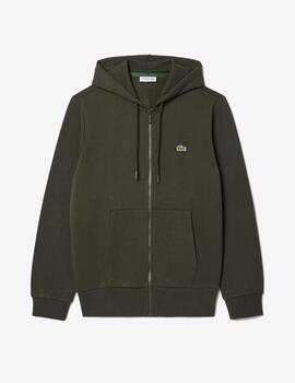 LACOSTE HOODIE CREMALLERA VERDE OSCURO