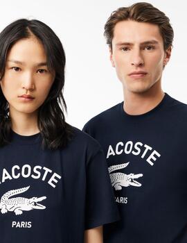 LACOSTE CAMISETA AZUL MARINO ESTAMPADA