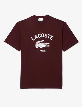 LACOSTE CAMISETA GRANATE ESTAMPADA