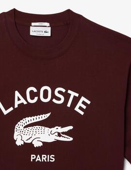 LACOSTE CAMISETA GRANATE ESTAMPADA