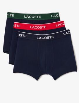 LACOSTE CALZONCILLOS PACK3 MARINO/VERDE/ROJO