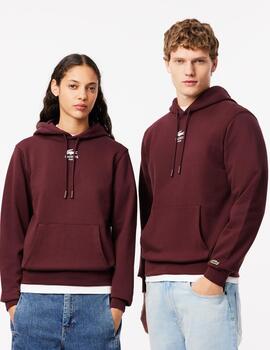 LACOSTE HOODIE GRANATE LOGO