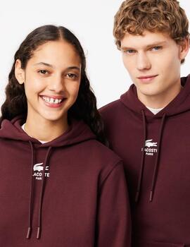 LACOSTE HOODIE GRANATE LOGO