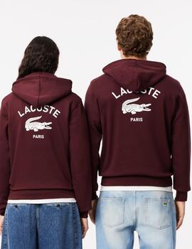 LACOSTE HOODIE GRANATE LOGO