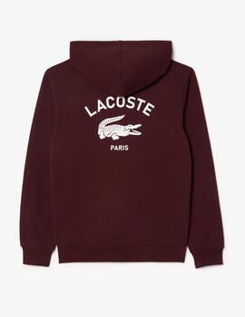 LACOSTE HOODIE GRANATE LOGO