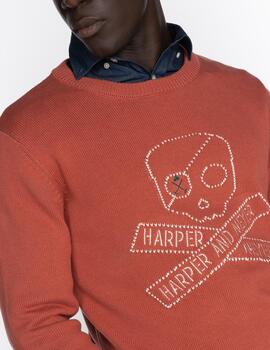 HARPER JERSEY PUNTO TERRACOTA SKULL