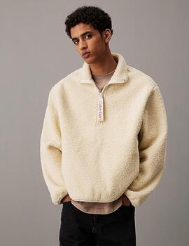 CALVIN CAZADORA SHERPA BEIGE HALF ZIP