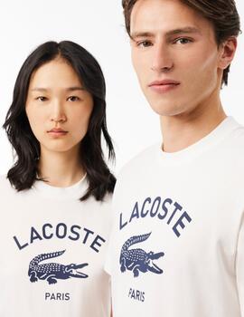 LACOSTE CAMISETA BLANCA ESTAMPADA