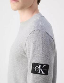 CALVIN KLEIN JERSEY GRIS BADGE