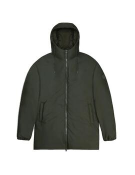 RAINS JACKET GREEN LONG INSULATED