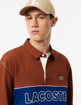 LACOSTE POLO M/L RUGBY NARANJA