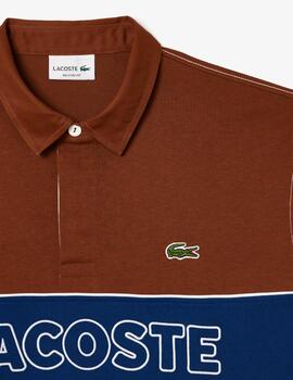 LACOSTE POLO M/L RUGBY NARANJA