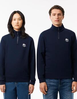 LACOSTE SUDADERA 1/4 ZIP MARINO