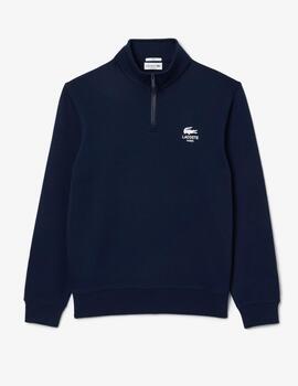 LACOSTE SUDADERA 1/4 ZIP MARINO