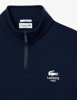 LACOSTE SUDADERA 1/4 ZIP MARINO