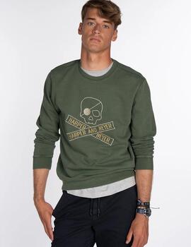 HARPER SUDADERA SKULL VERDE PINO