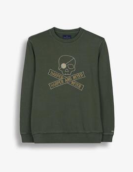 HARPER SUDADERA SKULL VERDE PINO