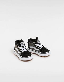 VANS KIDS SK8 HI ZIP BLACK GREY