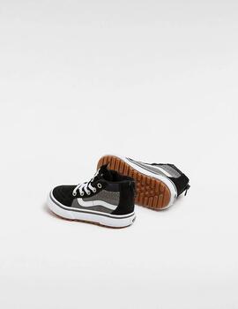 VANS KIDS SK8 HI ZIP BLACK GREY