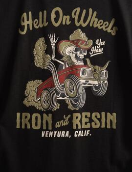 IRON RESIN CAMISETA HELL ON WHEELS NEGRA