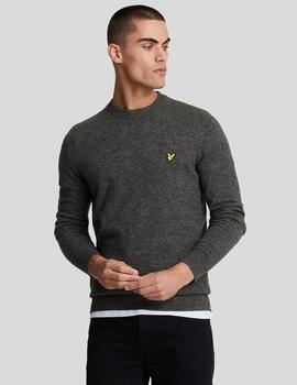 LYLE&SCOTT JERSEY GUNMETAL LAMBSWOOL BLEND