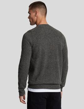 LYLE&SCOTT JERSEY GUNMETAL LAMBSWOOL BLEND