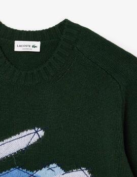 LACOSTE JERSEY VERDE TRICOT