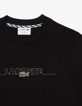 LACOSTE SUDADERA NEGRA BORDADA