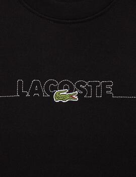 LACOSTE SUDADERA NEGRA BORDADA