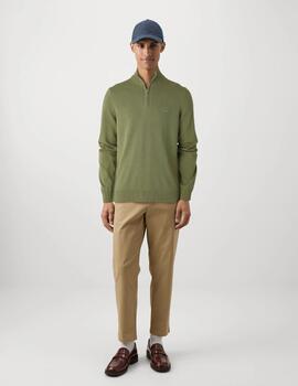 LACOSTE JERSEY VERDE 1/4 ZIP